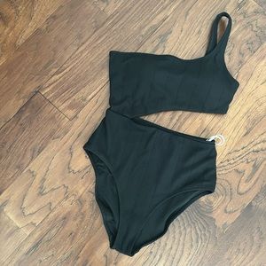Aerie Cutout One Shoulder One Piece Swimsuit